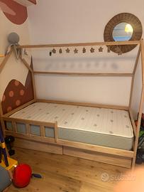 Letto a capanna 190x90 con cassetti