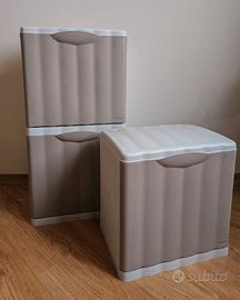 Set 3 pattumiere modulari salvaspazio da 20L