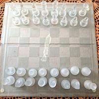 Scacchi in vetro opaco,/trasparente