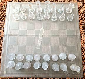 Scacchi in vetro opaco,/trasparente