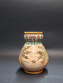 Vaso Ceramica Maiolica Vintage Dipinto a Mano