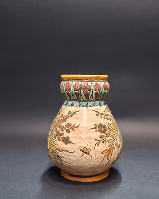 Vaso Ceramica Maiolica Vintage Dipinto a Mano