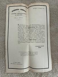 Documento storico morte Regina Maria Teresa 1855