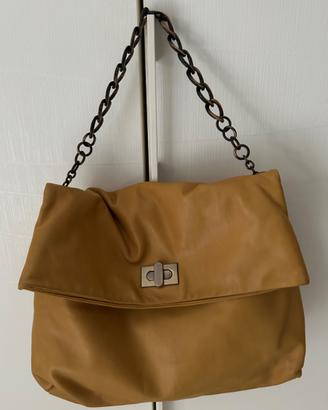 Borsa in Pelle Senape “sete di Jaipur” Perfetta