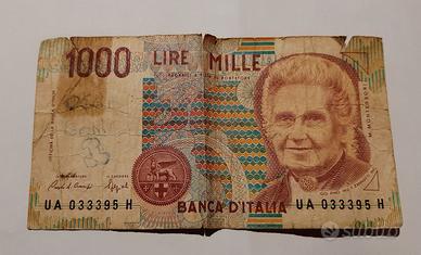 Banconota da mille lire raffigurante la Montessori