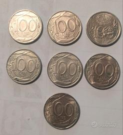 turrita 100 lire1993-1994-1995-1996-1997-1998-1999