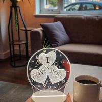 Lampada LED romantica con 3 Cuori Intrecciati