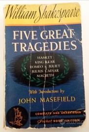 Libro ed.1939 in inglese: 5opere di W.Shakespeare