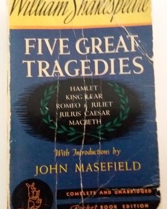 Libro ed.1939 in inglese: 5opere di W.Shakespeare