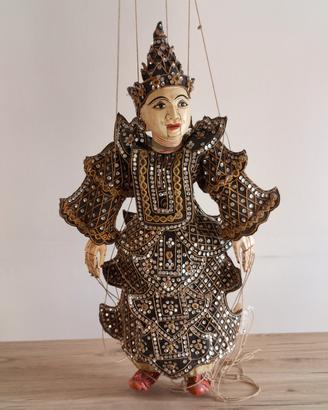 Marionetta Birmana Vintage Legno 70 cm