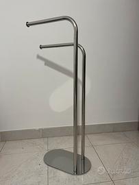 Piantana porta asciugamani Levante in inox cromato