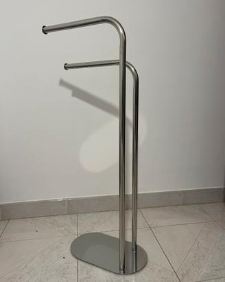 Piantana porta asciugamani Levante in inox cromato