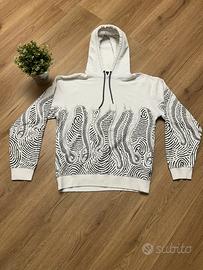 Felpa Octopus bianca polipi neri M