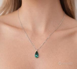 COLLANA CON SMERALDO E DIAMANTE