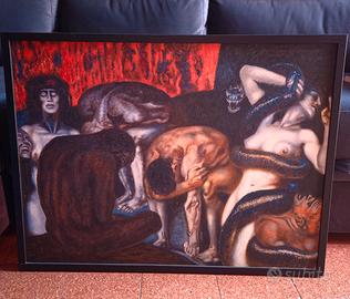 Quadro Inferno Franz von Stuck- olio su tela 83x63