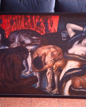 Quadro Inferno Franz von Stuck- olio su tela 83x63