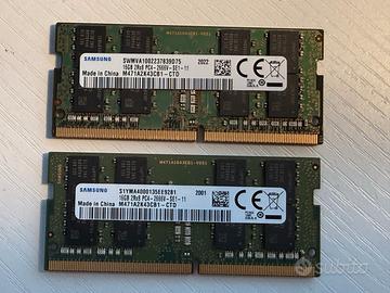 Memoria 2x Samsung 16GB DDR4 2666 SODIMM notebook