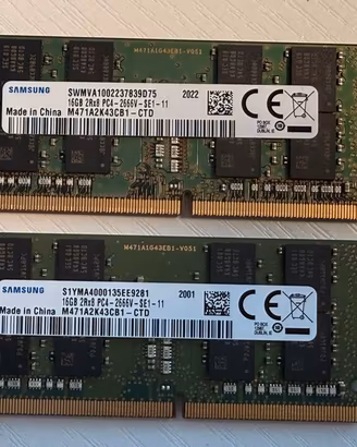 Memoria 2x Samsung 16GB DDR4 2666 SODIMM notebook
