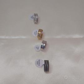 set 4 anelli acciaio inox misura 17 nuovi unisex