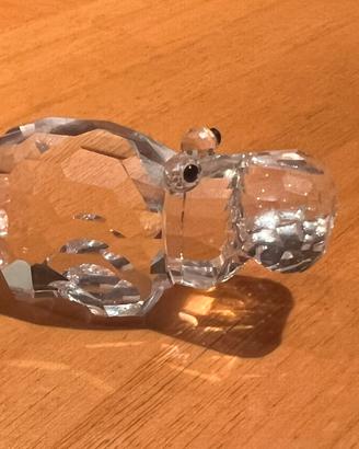 Swarovski ippopotamo in cristallo
