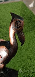 uccello legno fenicottero soprammobile 