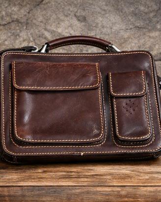 Valigetta in pelle marrone – vintage, elegante