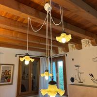 Lampadario 5 luci stile vintage/rustico