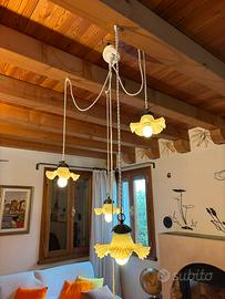 Lampadario 5 luci stile vintage/rustico