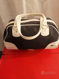 borsa bauletto a mano blu e Bianco Lacoste