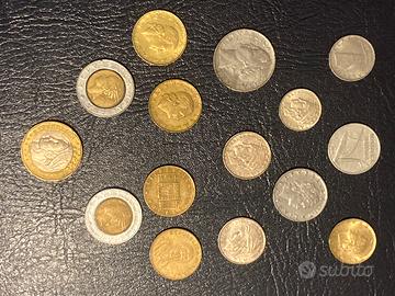 Lotto monete in lira 15 tipi diversi
