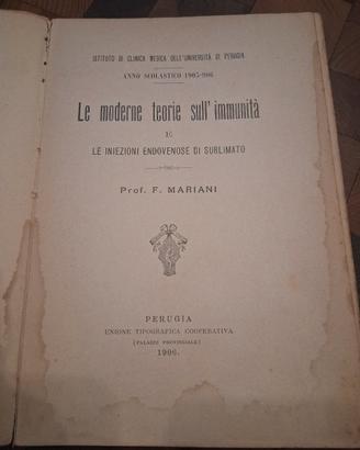 Le moderne teorie sull'immunità, anno 1906