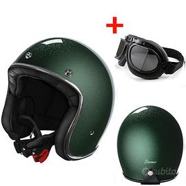 CASCO JET VINTAGE MOTO STORMER GLITTERATO OCCHIALI