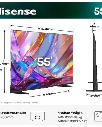 Tv hisense 4k 55”