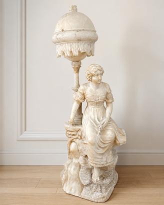 Grande lampada-scultura in alabastro - 1920