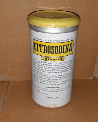 Barattolo di latta vintage Citrosodina anni '80