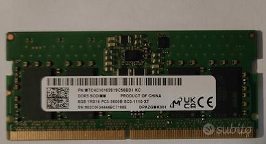 RAM PER NOTEBOOK DDR5 SODIMM 8GB PC5-5600B