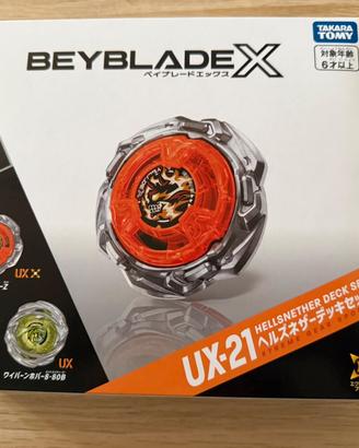 Beyblade X UX-21 Hells Nether Deck Set - Nuovo