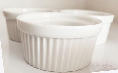 5x Pirottini in ceramica bianca (Ramekins)