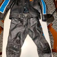 tuta da moto pelle giacca e pantaloni divisibile