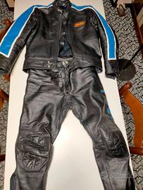 tuta da moto pelle giacca e pantaloni divisibile