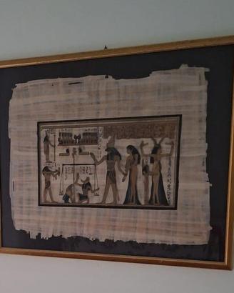 Quadro Papiro originale egiziano “Psicostasia”