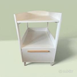 Fasciatoio-Cassettiera in legno bianco
