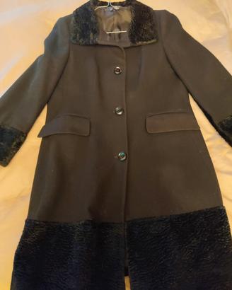 Cappotto nero di lana Zara taglia L
