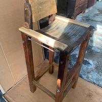 Sgabello per flipper artigianale legno e metallo