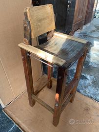 Sgabello per flipper artigianale legno e metallo