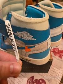 air jordan 1 off white unc tg.43 full set