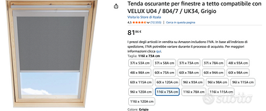 Tenda oscurante compatibile velux