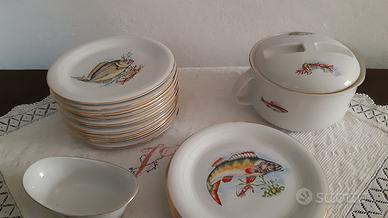 Servizio piatti Tognana decoro pesci