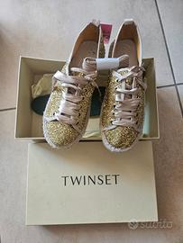 Espadrillas twinset glitter oro n.36