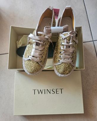 Espadrillas twinset glitter oro n.36